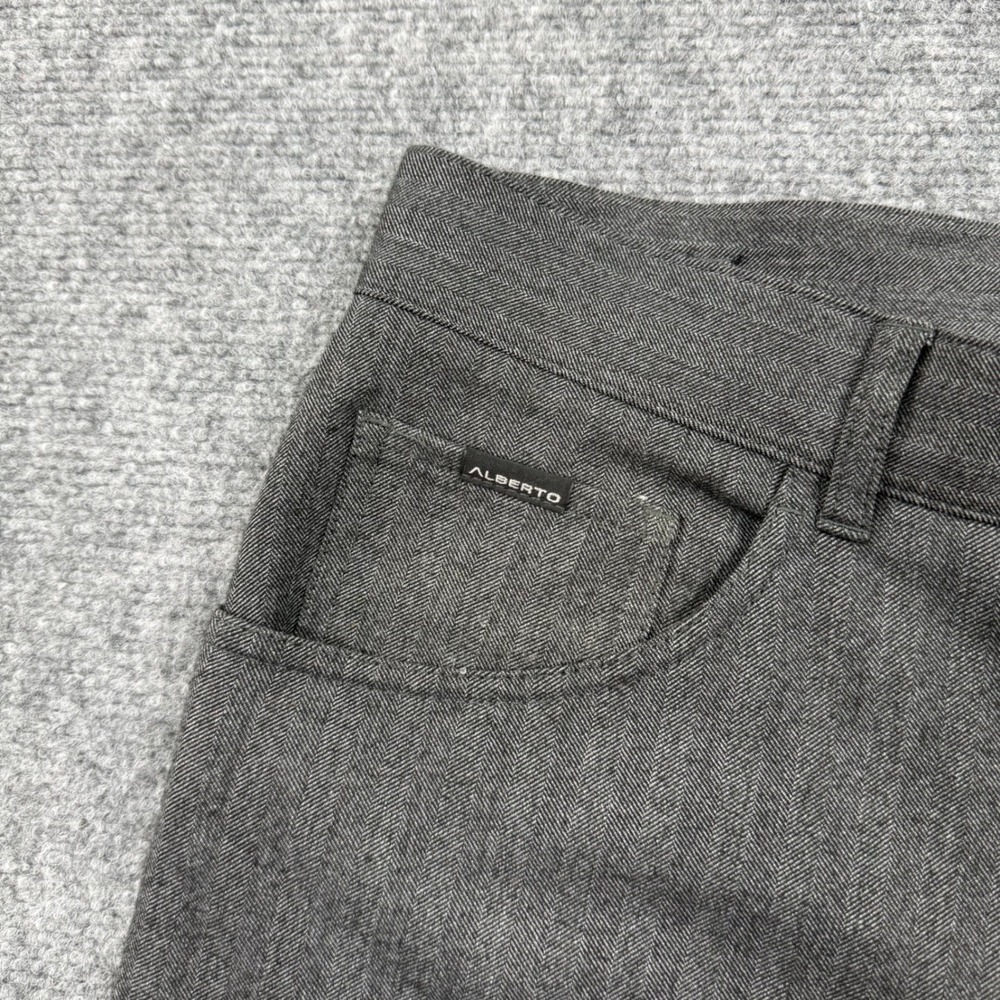 ALBERTO Men‎ Herringbone Comfort Fit Trousers Pants Size 36 Charcoal Gray - Picture 4 of 12
